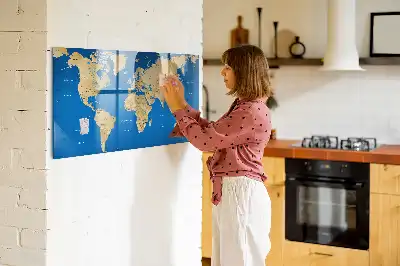 Magnetisk tavle med verdenskort Tørreslette