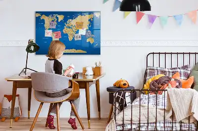 Magnetisk tavle med verdenskort Tørreslette
