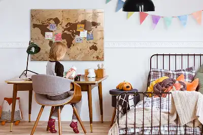 Magnetisk tavle Tørreslette med vintage verdenskort