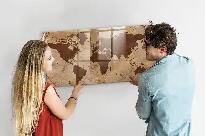Magnetisk tavle Tørreslette med vintage verdenskort