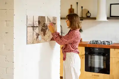 Magnetisk tavle Tørreslette med vintage verdenskort