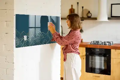 Magnetisk tegnetavle med motiv af bjerge