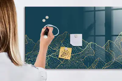 Magnetisk tegnetavle med motiv af bjerge