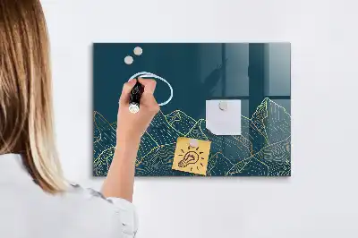 Magnetisk tegnetavle med motiv af bjerge