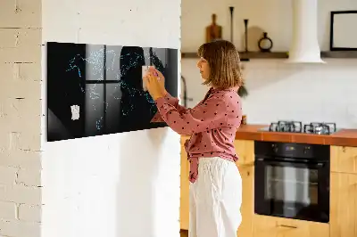 Magnetisk verdenskort tørreslette tavle med omrids