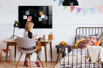Magnetisk verdenskort tørreslette tavle med omrids