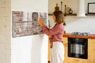 Magnetisk tørretavle med motiv af murstensvæg