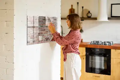 Magnetisk tørretavle med motiv af murstensvæg