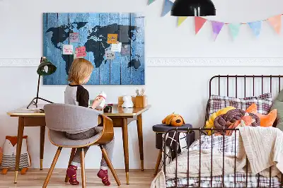 Verdenskort magnetisk tavle til at skrive på