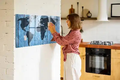 Verdenskort magnetisk tavle til at skrive på