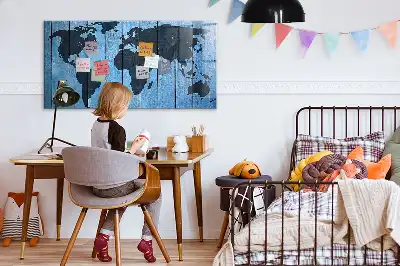 Verdenskort magnetisk tavle til at skrive på