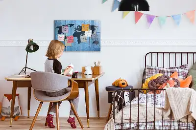 Verdenskort magnetisk tavle til at skrive på
