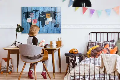 Verdenskort magnetisk tavle til at skrive på