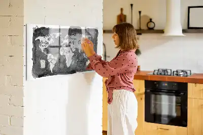 Magnetisk tavle med verdenskort retro-design