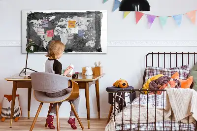 Magnetisk tavle med verdenskort retro-design