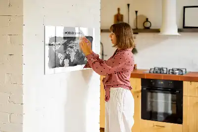 Magnetisk tavle med verdenskort retro-design