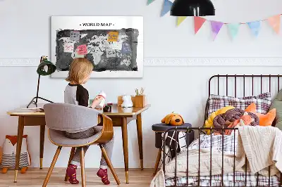 Magnetisk tavle med verdenskort retro-design
