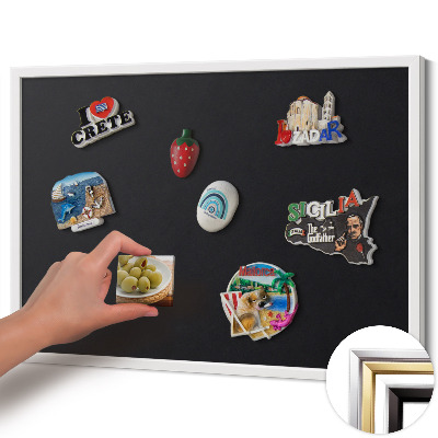 Opslagstavle magnet med hvid ramme Farve sort
