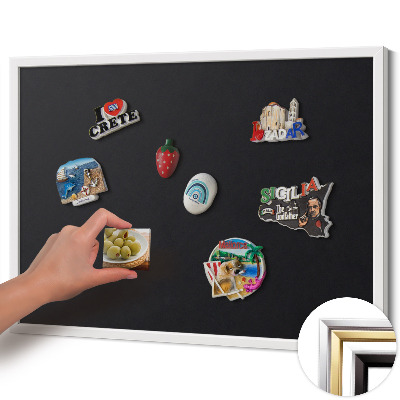 Opslagstavle magnet med hvid ramme Farve sort