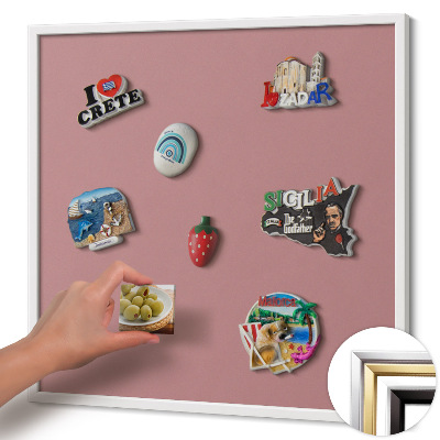 Opslagstavle magnet med hvid ramme Farve pastelrosa