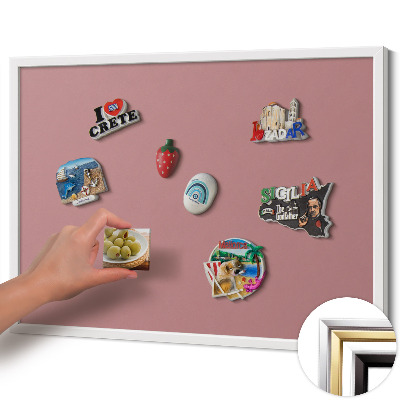 Opslagstavle magnet med hvid ramme Farve pastelrosa
