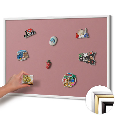 Opslagstavle magnet med hvid ramme Farve pastelrosa