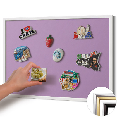 Opslagstavle magnet med hvid ramme Farve pastellilla