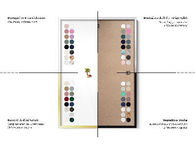 Opslagstavle magnet med hvid ramme Farve pudderrosa beige