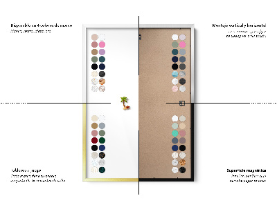 Opslagstavle magnet med hvid ramme Farve pudderrosa beige