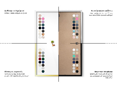 Opslagstavle magnet med hvid ramme Farve pudderrosa beige