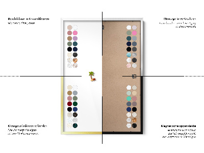 Opslagstavle magnet med hvid ramme Farve pudderrosa beige