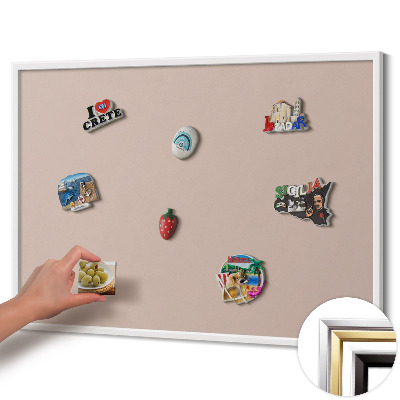 Opslagstavle magnet med hvid ramme Farve pudderrosa beige