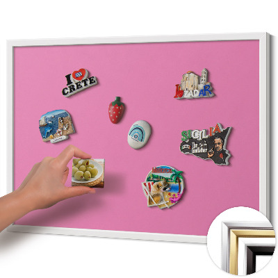 Opslagstavle magnet med hvid ramme Farve rosa