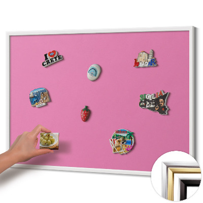 Opslagstavle magnet med hvid ramme Farve rosa