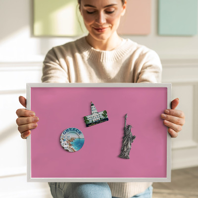Opslagstavle magnet med hvid ramme Farve rosa