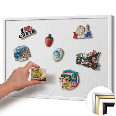 Opslagstavle magnet med hvid ramme Farve hvid