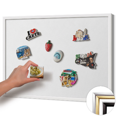 Opslagstavle magnet med hvid ramme Farve hvid