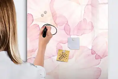 Magnetisk whiteboard med akvarelkronblade