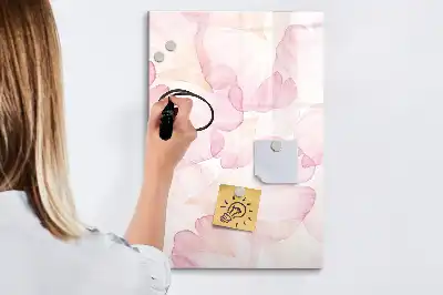 Magnetisk whiteboard med akvarelkronblade