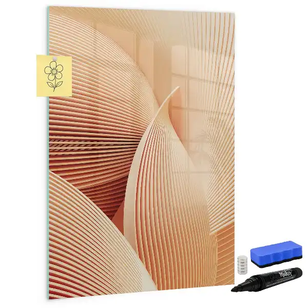 Magnetisk whiteboard med abstrakt bølgemønster