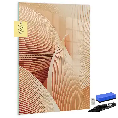 Magnetisk whiteboard med abstrakt bølgemønster