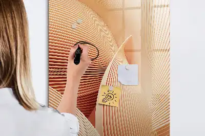 Magnetisk whiteboard med abstrakt bølgemønster
