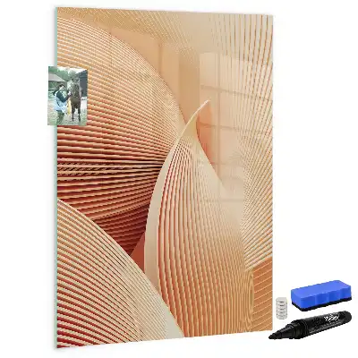 Magnetisk whiteboard med abstrakt bølgemønster