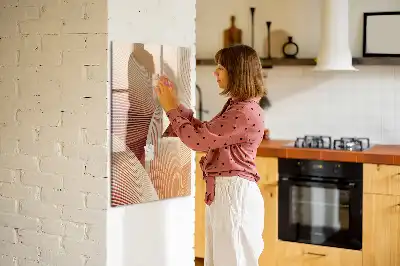 Magnetisk whiteboard med abstrakt bølgemønster
