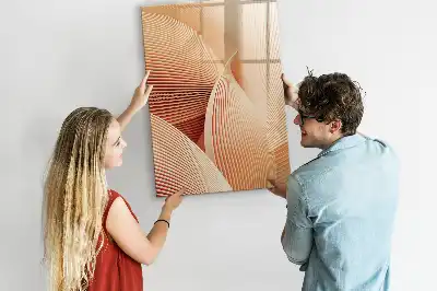 Magnetisk whiteboard med abstrakt bølgemønster