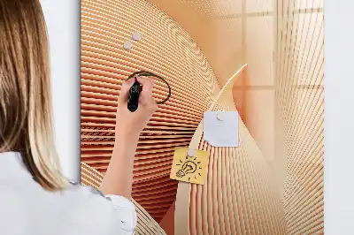 Magnetisk whiteboard med abstrakt bølgemønster