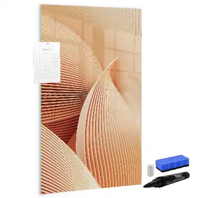 Magnetisk whiteboard med abstrakt bølgemønster