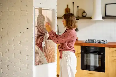 Magnetisk whiteboard med abstrakt bølgemønster