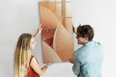 Magnetisk whiteboard med abstrakt bølgemønster