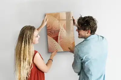 Magnetisk whiteboard med abstrakt bølgemønster